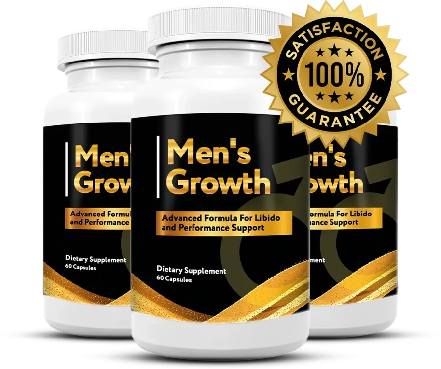 Men’s Growth — frascos e selo de garantia de 60 dias